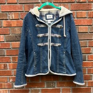 Live a Little Hooded Denim Jacket Size L